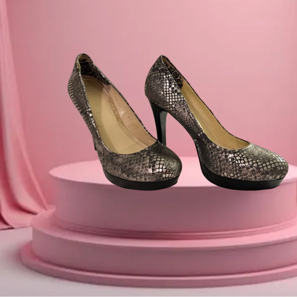 Calvin Klein Kendall Metallic Pewter Stiletto Heel